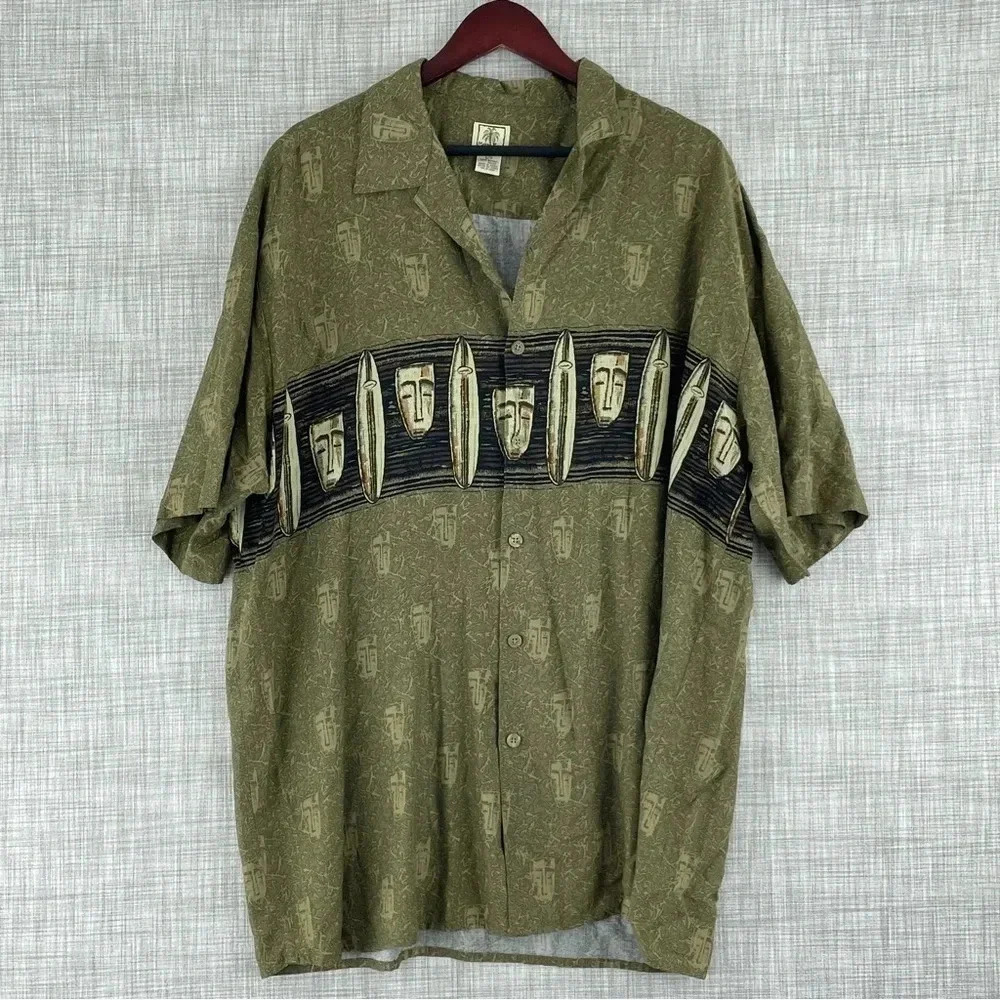 Morro Bay hawaiian shirt Mens Size L button down 3390